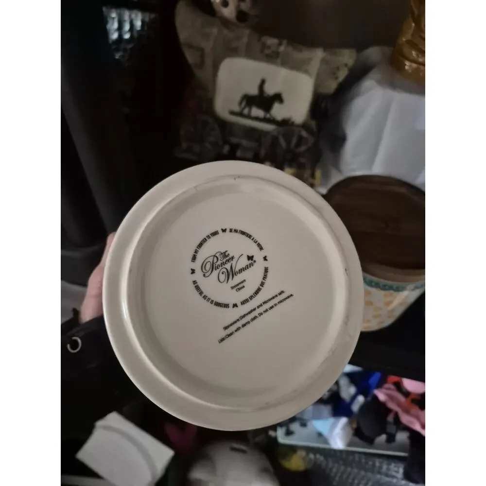 💥 Pioneer Woman Floral Medley Stacking 3-Piece Stoneware Canister Set w/Lids